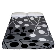 Abstract Nature Black White Fitted Sheet (california King Size)