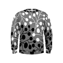 Abstract Nature Black White Kids  Sweatshirt