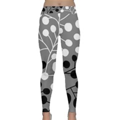 Abstract Nature Black White Classic Yoga Leggings by Maspions