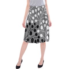 Abstract Nature Black White Midi Beach Skirt