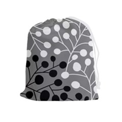 Abstract Nature Black White Drawstring Pouch (xl)