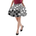 Abstract Nature Black White A-Line Pocket Skirt View1