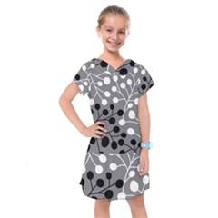 Abstract Nature Black White Kids  Drop Waist Dress