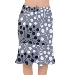 Abstract Nature Black White Short Mermaid Skirt