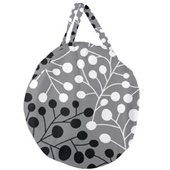 Abstract Nature Black White Giant Round Zipper Tote