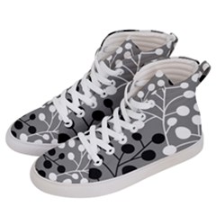 Abstract Nature Black White Women s Hi-top Skate Sneakers by Maspions