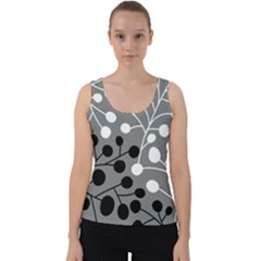 Abstract Nature Black White Velvet Tank Top