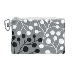 Abstract Nature Black White Canvas Cosmetic Bag (large)