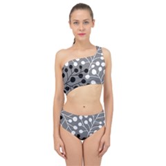 Abstract Nature Black White Spliced Up Two Piece Swimsuit