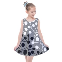 Abstract Nature Black White Kids  Summer Dress