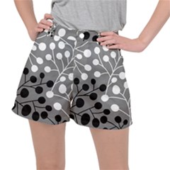 Abstract Nature Black White Women s Ripstop Shorts