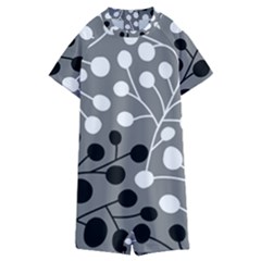 Abstract Nature Black White Kids  Boyleg Half Suit Swimwear