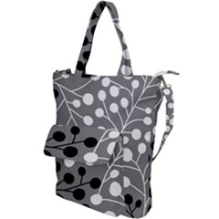 Abstract Nature Black White Shoulder Tote Bag