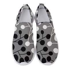 Abstract Nature Black White Women s Slip On Sneakers