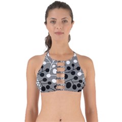 Abstract Nature Black White Perfectly Cut Out Bikini Top