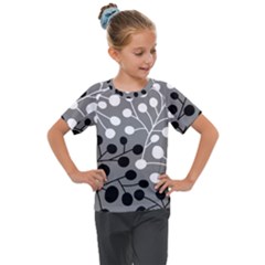 Abstract Nature Black White Kids  Mesh Piece T-shirt