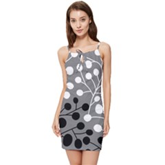 Abstract Nature Black White Summer Tie Front Dress