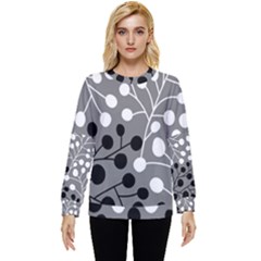 Abstract Nature Black White Hidden Pocket Sweatshirt