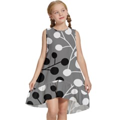 Abstract Nature Black White Kids  Frill Swing Dress