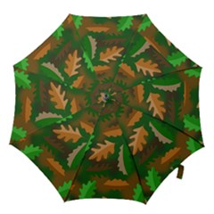 Leaves Foliage Pattern Oak Autumn Hook Handle Umbrellas (large)