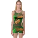 Leaves Foliage Pattern Oak Autumn One Piece Boyleg Swimsuit View1