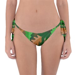 Leaves Foliage Pattern Oak Autumn Reversible Bikini Bottoms