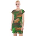 Leaves Foliage Pattern Oak Autumn Cap Sleeve Bodycon Dress View1