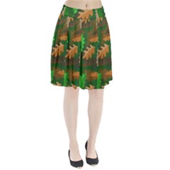 Leaves Foliage Pattern Oak Autumn Pleated Skirt