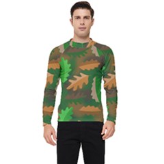 Leaves Foliage Pattern Oak Autumn Men s Long Sleeve Rash Guard