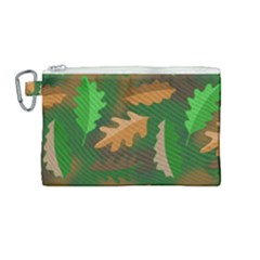 Leaves Foliage Pattern Oak Autumn Canvas Cosmetic Bag (medium) by Maspions