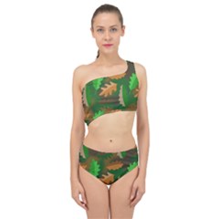 Leaves Foliage Pattern Oak Autumn Spliced Up Two Piece Swimsuit by Maspions