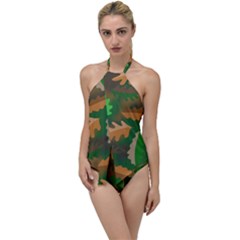 Leaves Foliage Pattern Oak Autumn Go With The Flow One Piece Swimsuit