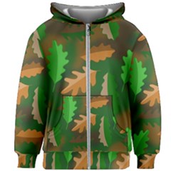 Leaves Foliage Pattern Oak Autumn Kids  Zipper Hoodie Without Drawstring