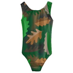 Leaves Foliage Pattern Oak Autumn Kids  Cut-out Back One Piece Swimsuit