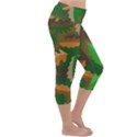 Leaves Foliage Pattern Oak Autumn Lightweight Velour Capri Yoga Leggings View3