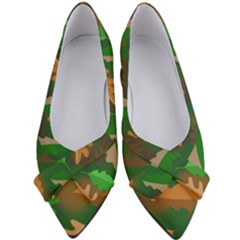 Leaves Foliage Pattern Oak Autumn Women s Bow Heels