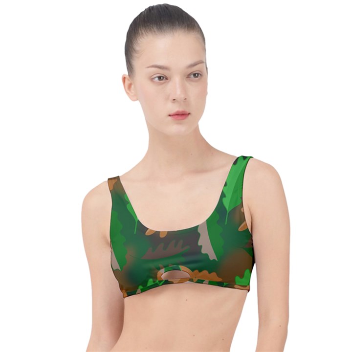 Leaves Foliage Pattern Oak Autumn The Little Details Bikini Top