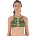 Leaves Foliage Pattern Oak Autumn Perfectly Cut Out Bikini Top View1