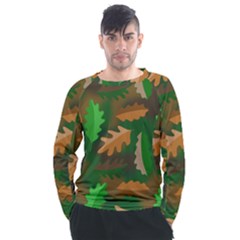 Leaves Foliage Pattern Oak Autumn Men s Long Sleeve Raglan T-shirt