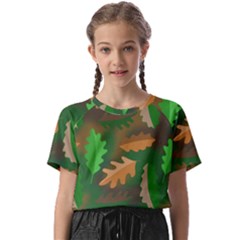 Leaves Foliage Pattern Oak Autumn Kids  Basic T-shirt