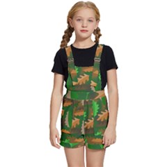 Leaves Foliage Pattern Oak Autumn Kids  Short Overalls