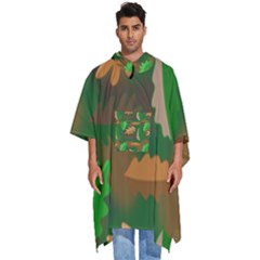 Leaves Foliage Pattern Oak Autumn Men s Hooded Rain Ponchos by Maspions