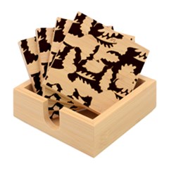 Leaves Foliage Pattern Oak Autumn Bamboo Coaster Set