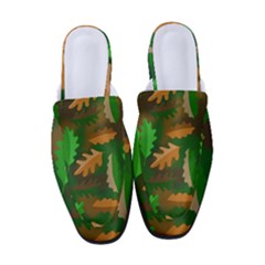 Leaves Foliage Pattern Oak Autumn Women s Classic Backless Heels