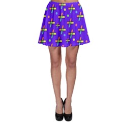 Abstract Background Cross Hashtag Skater Skirt