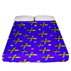 Abstract Background Cross Hashtag Fitted Sheet (queen Size)