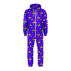 Abstract Background Cross Hashtag Hooded Jumpsuit (kids)