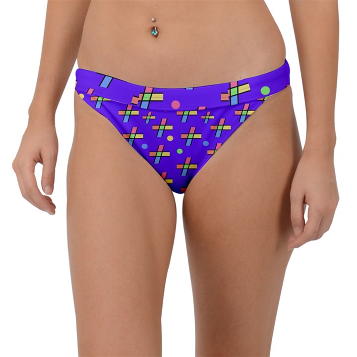 Abstract Background Cross Hashtag Band Bikini Bottoms