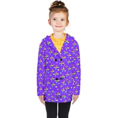 Abstract Background Cross Hashtag Kids  Double Breasted Button Coat