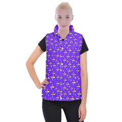 Abstract Background Cross Hashtag Women s Button Up Vest